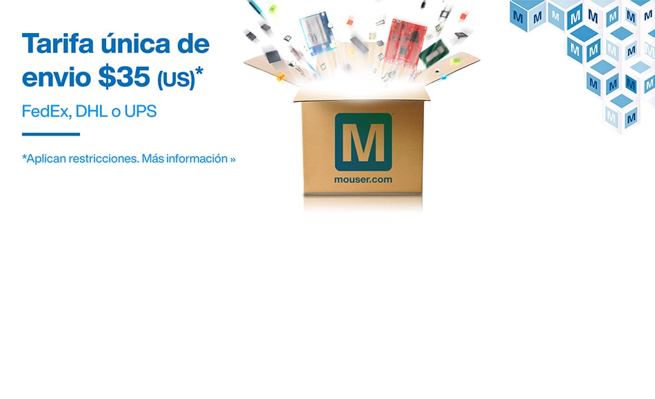 Tarifa única De envio $35 (us)* FedEx, DHL o UPS. *Aplican restricciones. Más información.