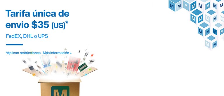 Tarifa única De envio $35 (us)* FedEx, DHL o UPS. *Aplican restricciones. Más información.