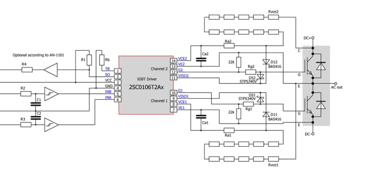Schematic - Power Integrations SCALE™-2+ Dual-Core Gate Drivers