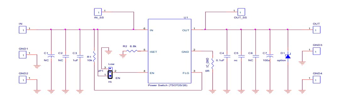 Schematic - Diodes Incorporated AP22615AWU-EVM Evaluation Module