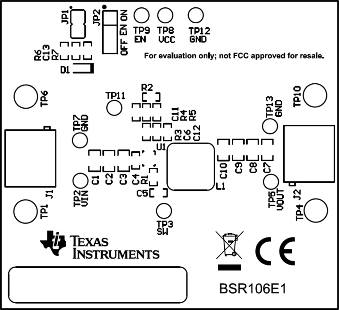 Mechanical Drawing - Texas Instruments TPS566238EVM Converter Evaluation Module
