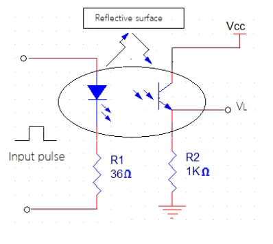 Application Circuit Diagram - Optek / TT Electronics OPB735 Reflective Object Sensors Application Circuit Diagram - Optek / TT Electronics OPB735 Reflective Object Sensors