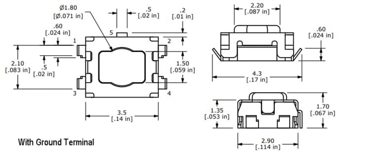 Chart - E-Switch TL1030 Tactile Switches