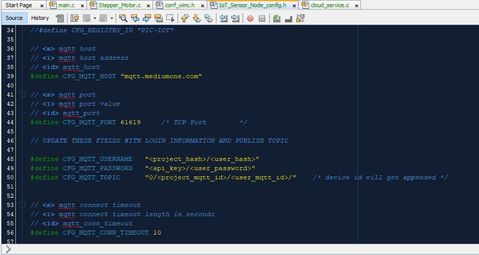 IoT_Sensor_Node_config.h screen